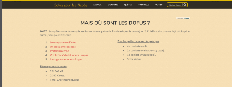 Mais ou sont les Dofus