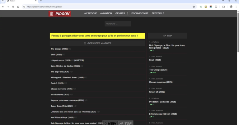 Pidoov : accéder aux films et séries gratuitement et en toute sécurité Pidoov
