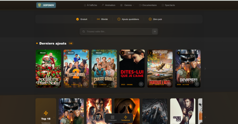 Soponov.com : le guide complet pour accéder au meilleur du streaming gratuit en 2026 soponov